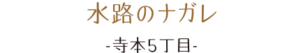 水路のナガレ。寺本5丁目。